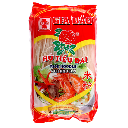 Hủ tiếu dai - Fideos de arroz 2,5 mm Gia Bao - Rice Noodles 500g