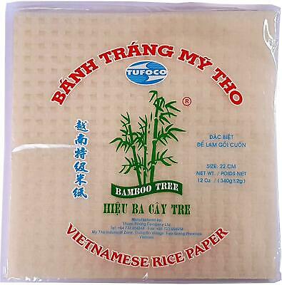 Rice paper square, papel arroz cuadrado 22cm